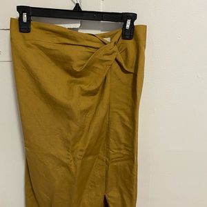 Madewell Linen Blend knotted midi skirt